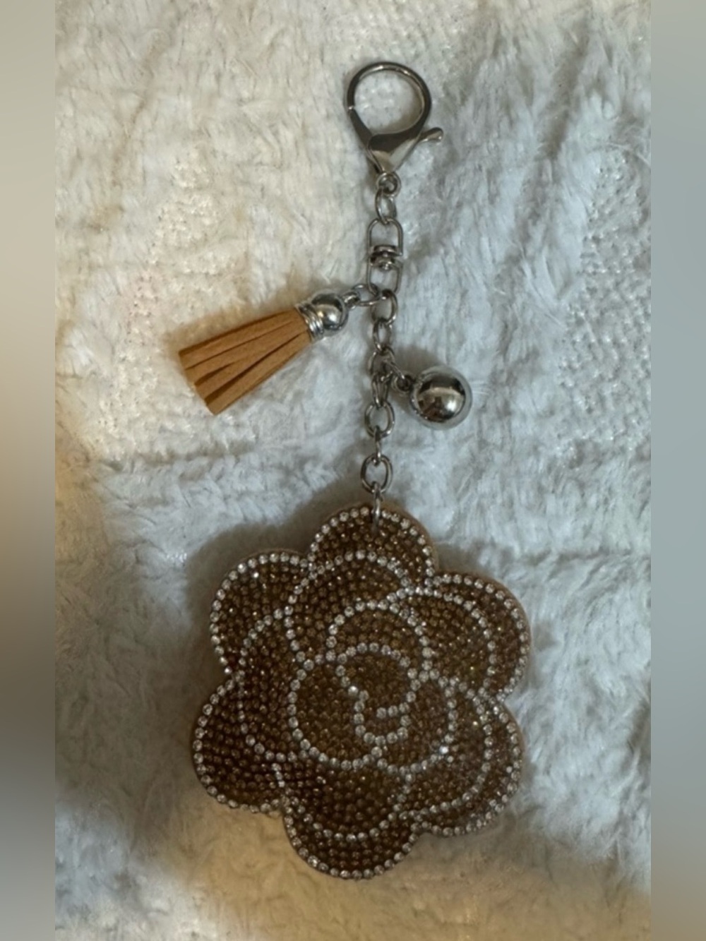 CRYSTAL FLOWER/CAMELLIA BAG CHARM/KEYCHAIN